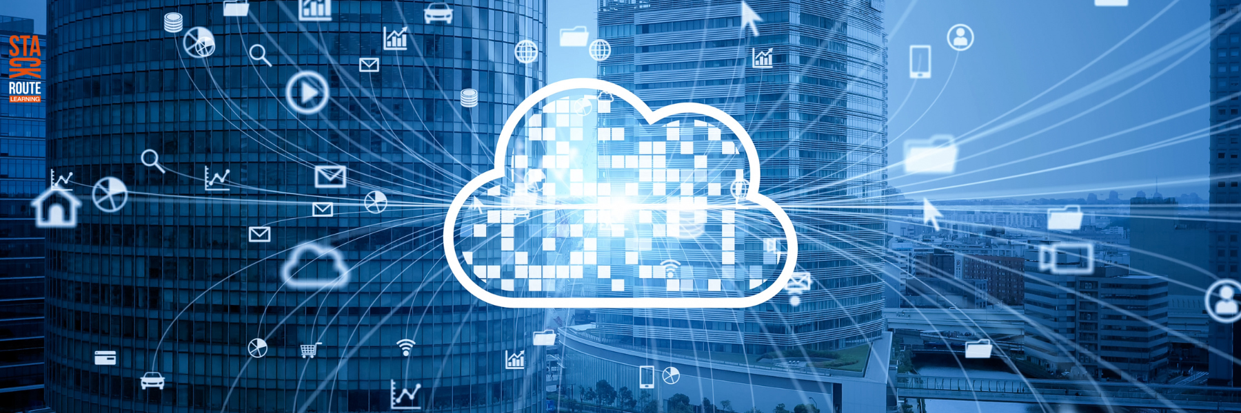 Illustration depicting the future of cloud computing, showcasing AI integration, enhanced security, and evolving cloud technologies.